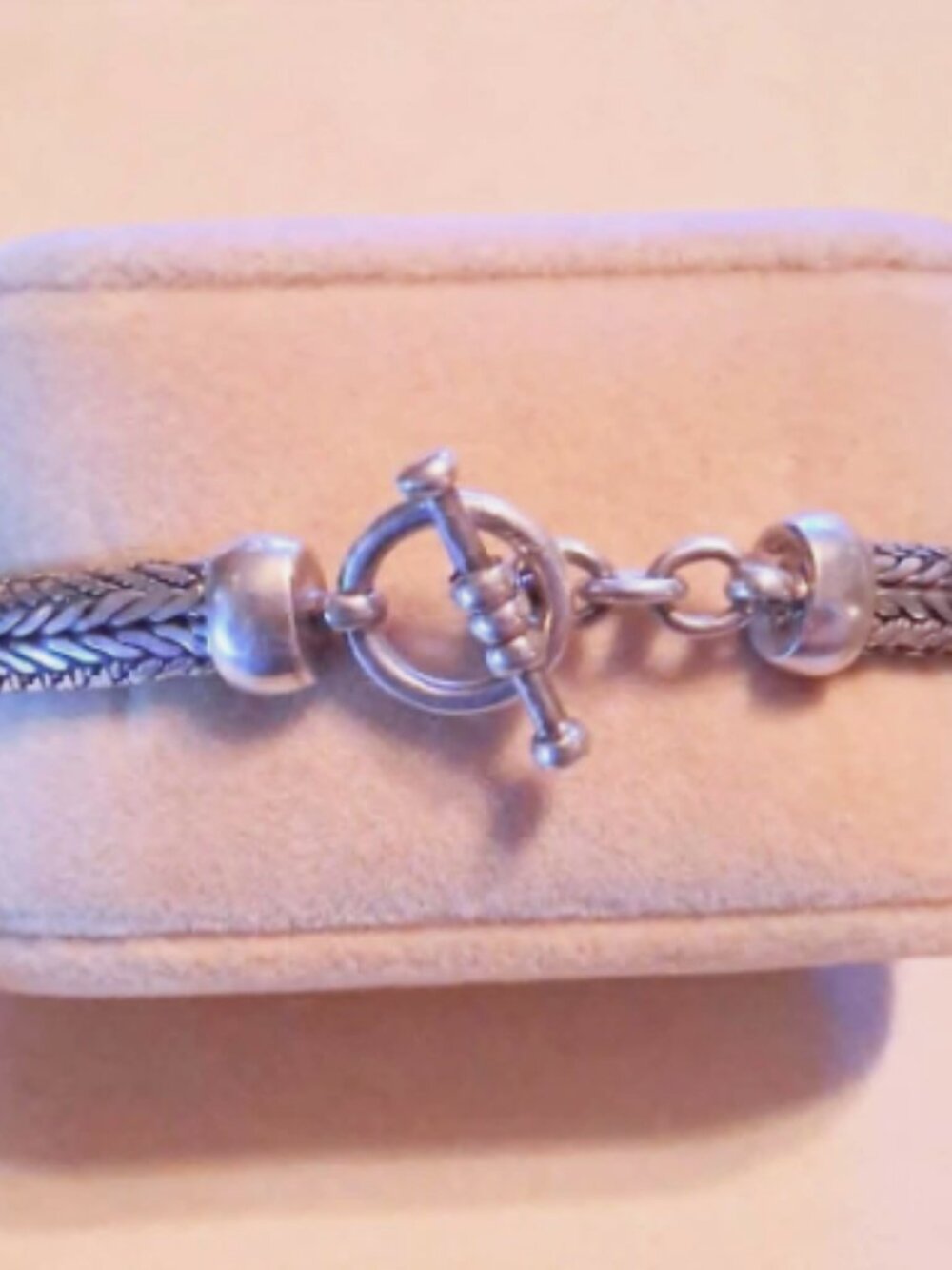 Sterling Silver 7mm-width Size 7.5 Tula Woven Toggle Bracelet
